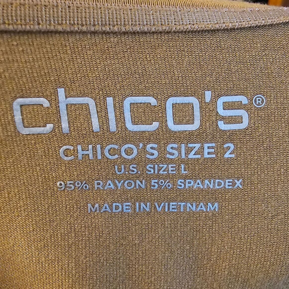 Chico's Embellished Women's Camel Top Size 2 - Picture 7 of 8